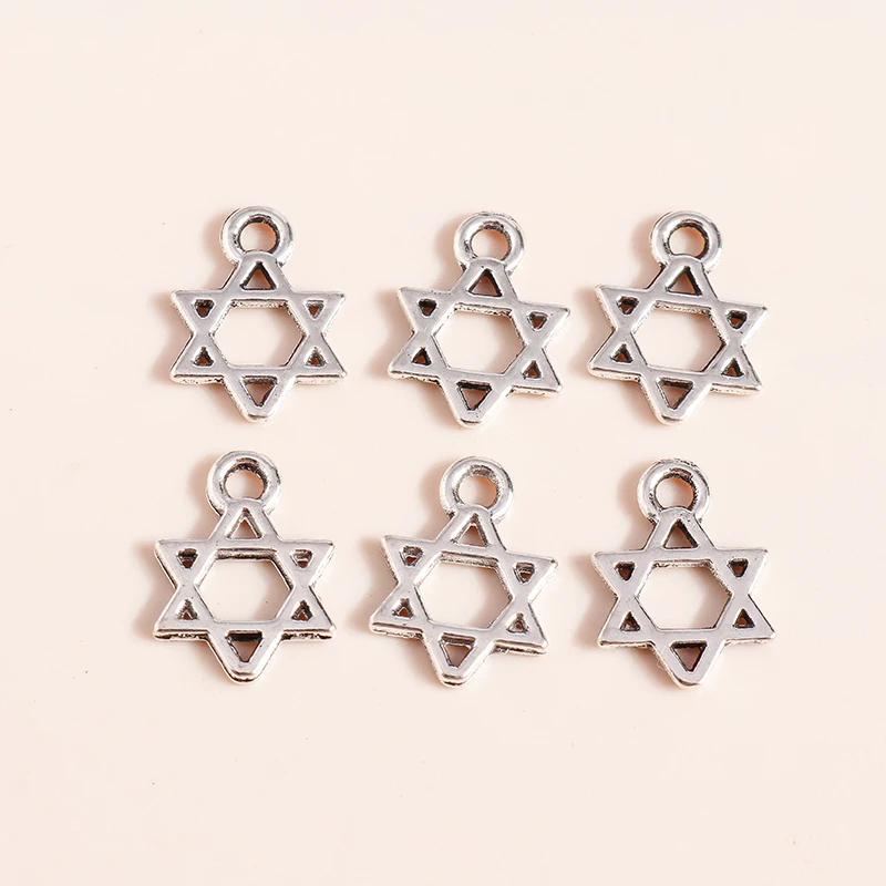 Leslie 100pcs 12*9mm Mini Hollow Five-pointed Stars Charms Pendants for Jewelry Making DIY Earrings Necklaces Bracelet Wholesale