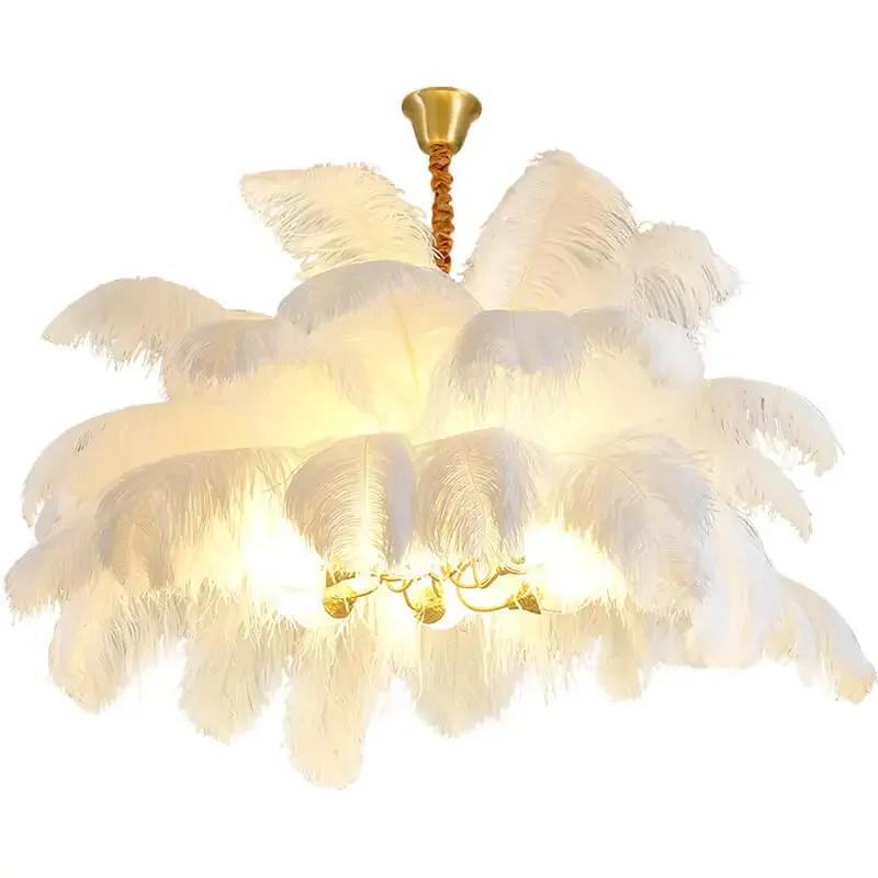

All copper American Nordic ins living room, bedroom, lamps, ostrich feather chandelier