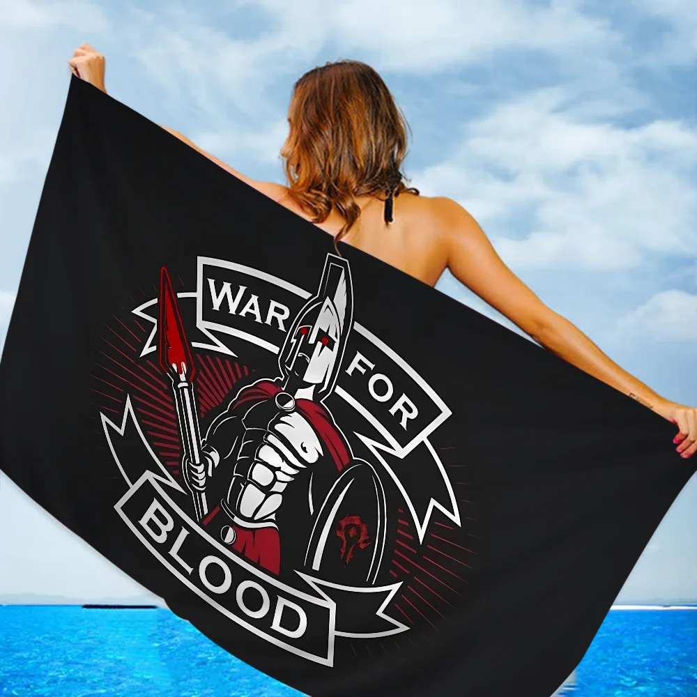 3D HD Printing Spartan Gladiator Logo Microfiber Beach Towel Absorbent Quick Dry Soft Yoga Resort Mountain Climbing Towel