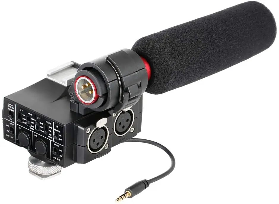 Saramonic MixMic Shotgun Microphone with Integrated 2-Channel XLR Audio mixer Adapter for DSLR Cameras & Camcorders