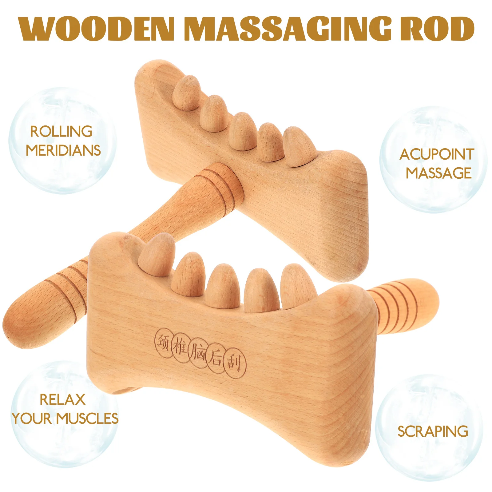 Guasha pescoço massagem placa de madeira corpo massageador pequeno portátil manual ferramenta relaxamento muscular para pescoço guasha madeira vara