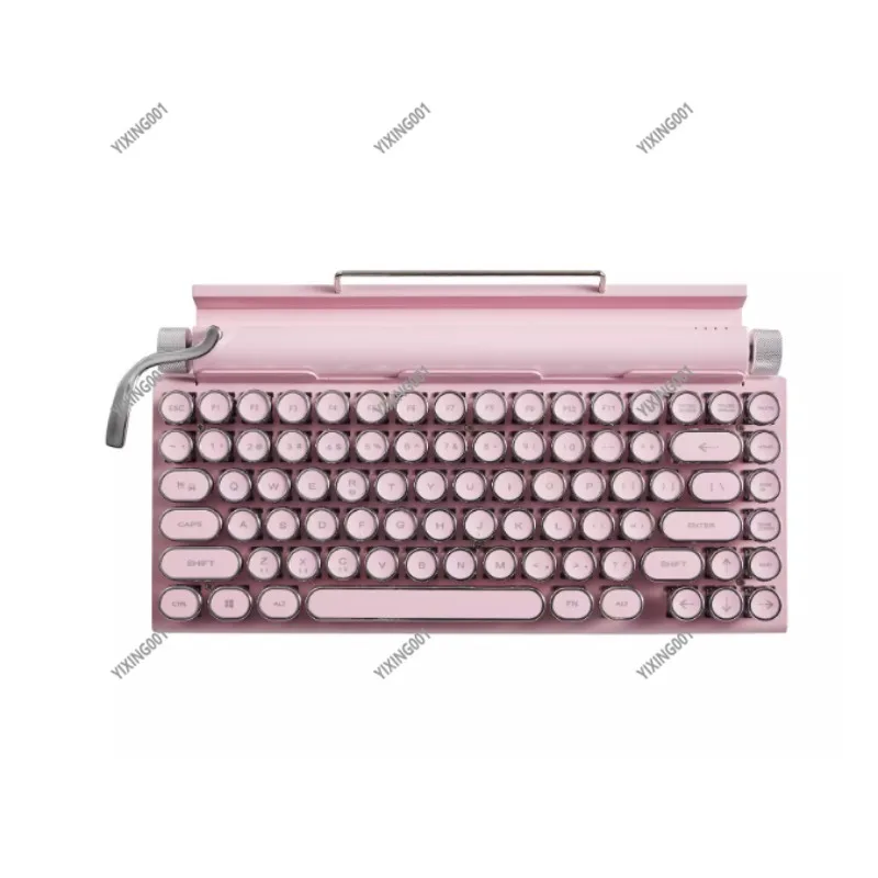 Retro Typewriter Mechanical Keyboard Wireless Bluetooth Dual Mode Computer Tablet Compatible Vintage Design Keybaord
