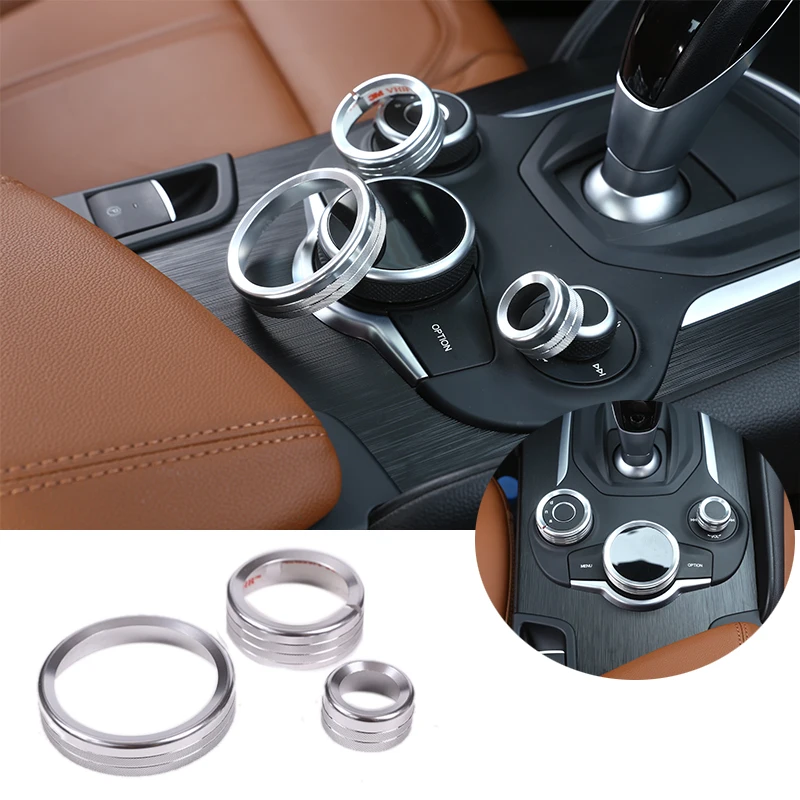 Car Center Console Multimedia Knob Switch Ring Cover For Alfa Romeo Giulia Stelvio 2017-2020 Interior Accessories