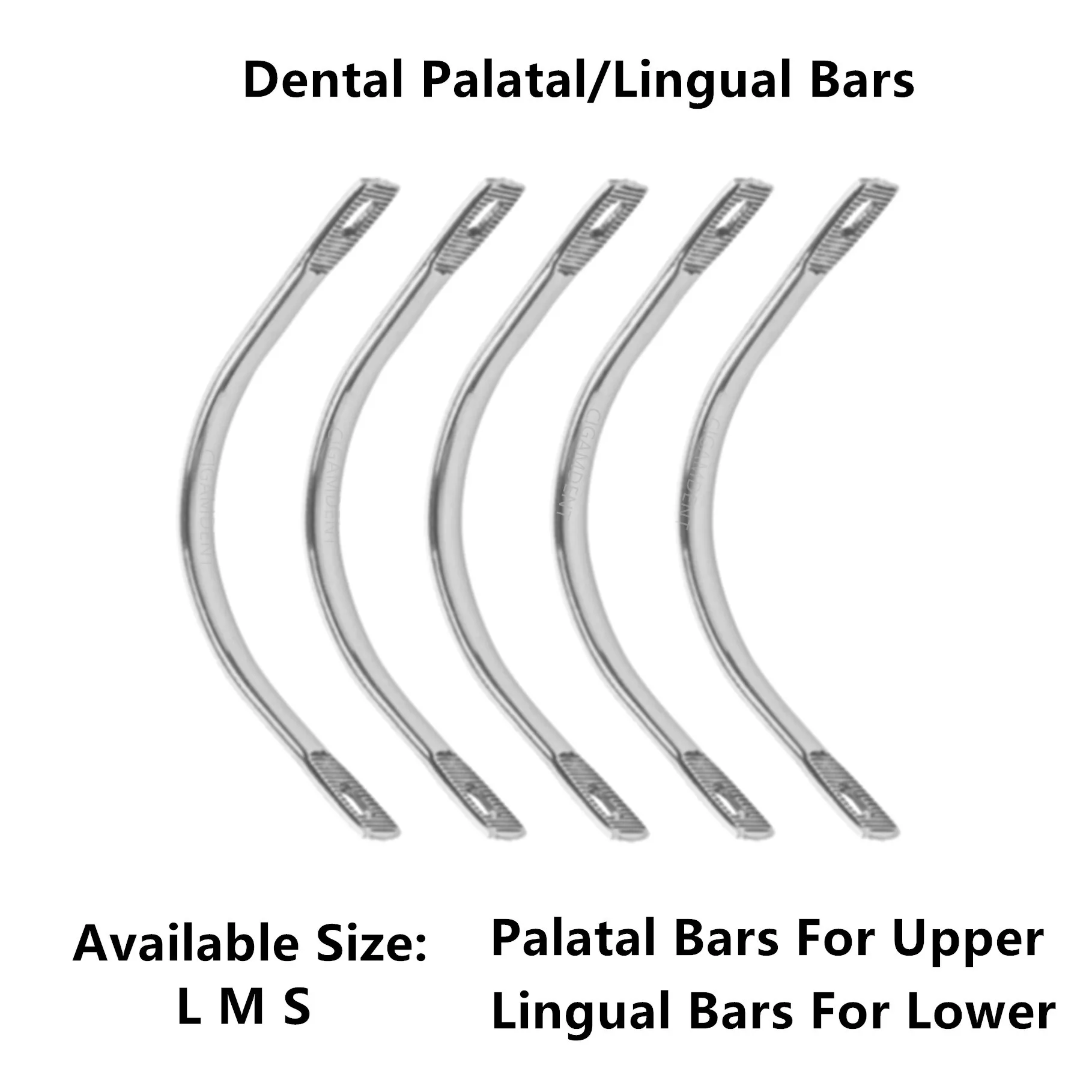 

60Pcs Dental Instruments Lingual Bar Palatal Bars Large Middle Small For Upper Lower Denture False Teeth Repair