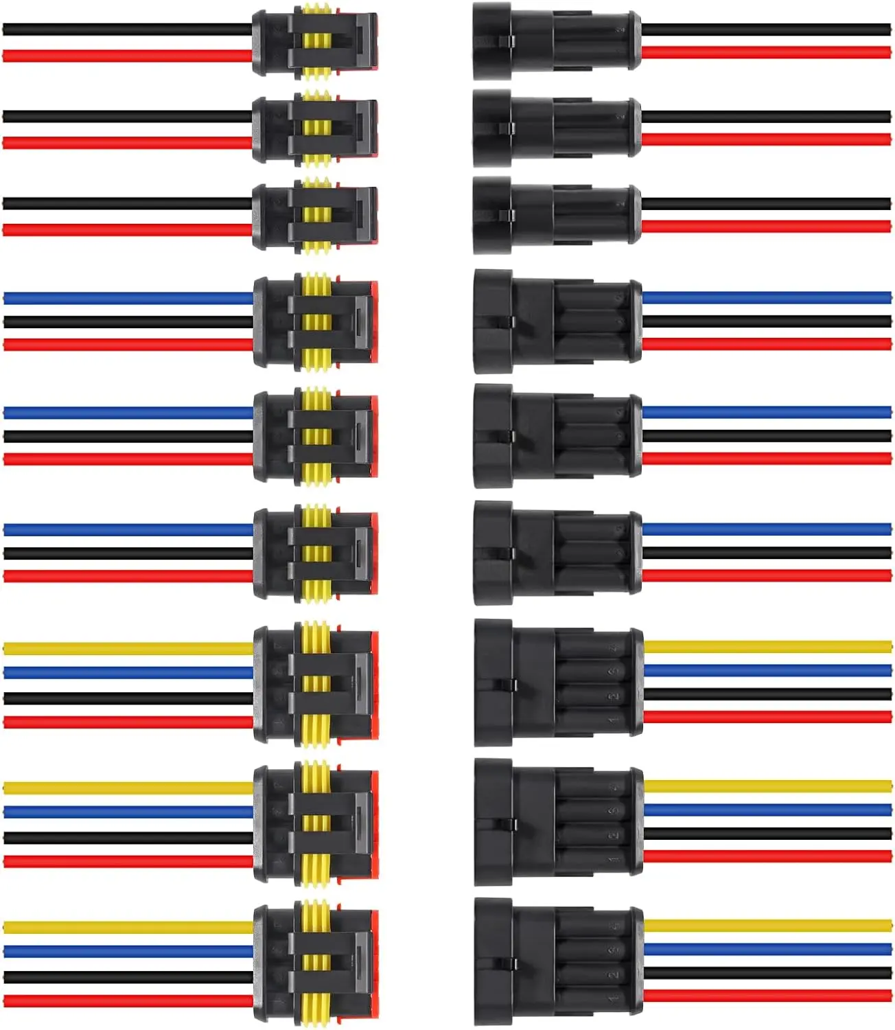 2-poliger 3-poliger 4-poliger Stecker wasserdichter Steckdosen satz mit 80-mm-Kabel-Klemmenstecker der Serie 2,6mm