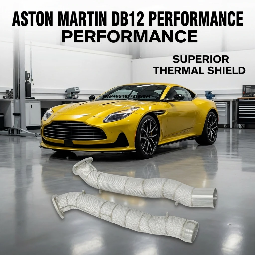 

Converter Exhaust Downpipe with Heat Shield for Aston Martin DB12 4.0T 2023+ High-flow Car Sound Power Upgrade