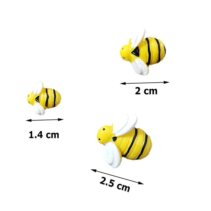3-6-9pcs 3 Sizes Creative Animal Yellow Bee Resin Refrigerator Magnets Home Decor Accessoris Cute Fridge Magnetic Sticker