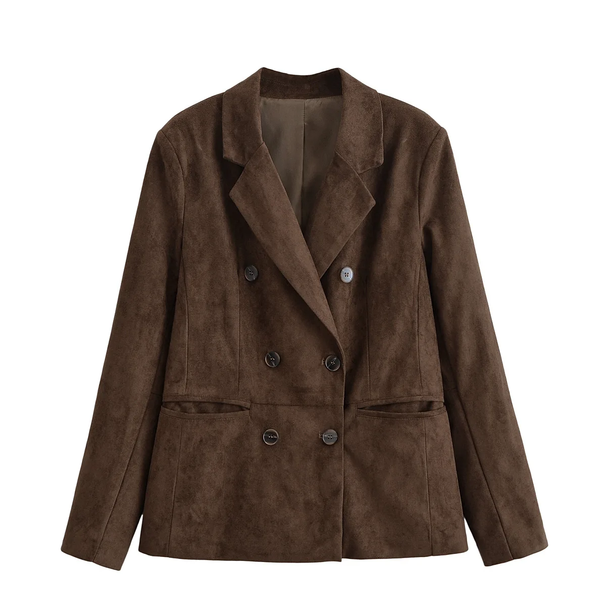 

Осень-зима 2025 г., свободная куртка в европейском и американском стиле с лацканами в стиле ретро, персонализированный уличный двубортный костюм, топ