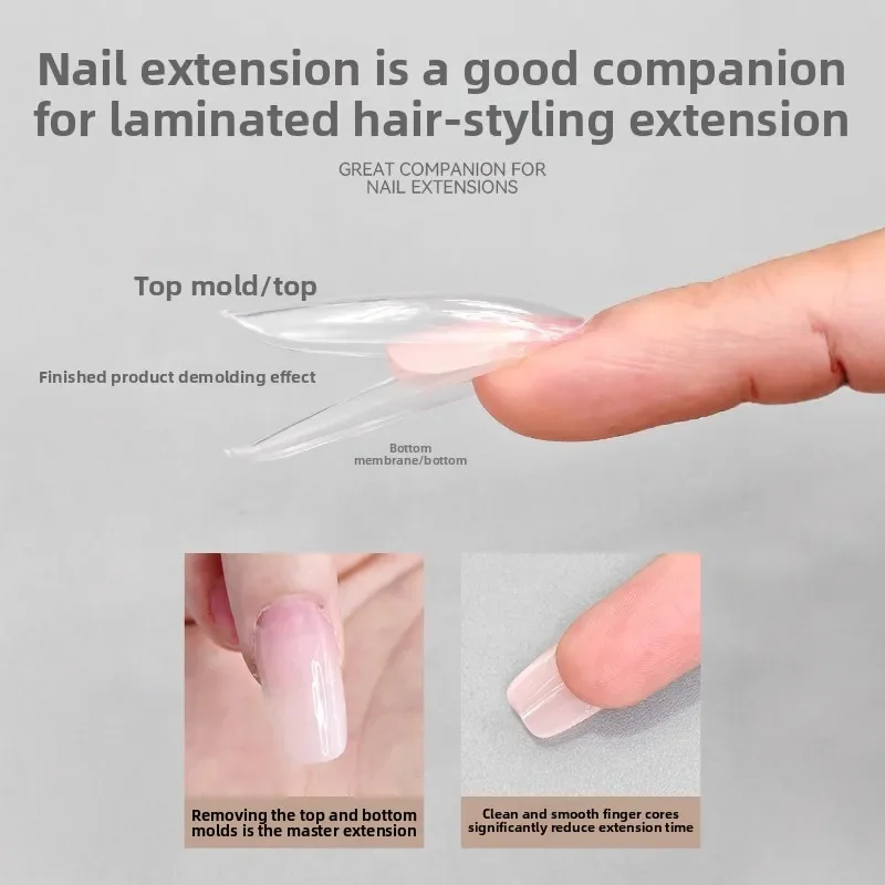 180PCS Sandwich Dual Nagel Form Sarg Mandel Nagel Formen 14Größe Wiederverwendbare Oben Unten Formen Nail art Verlängerung Oben form Unten Form