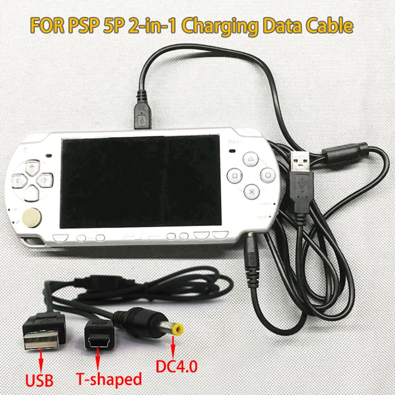 

Cltgxdd 2 In 1 USB Charger For PSP 1000 2000 3000 3001 3004 Game Console USB Data Cable + Charger Cable Cord Game Accessory ﻿