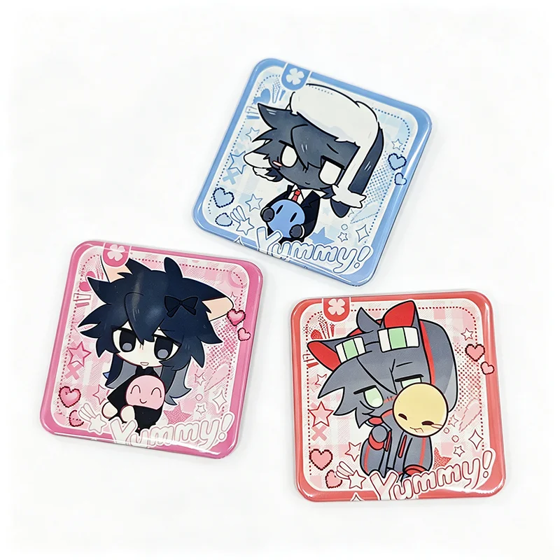 Game VerityMob Falsity Xqree Lovity Cosplay Brooch Kawaii Tinplate Badge 3Pcs/set Lapel Pins Bag Ornament Accessory Prop Collect