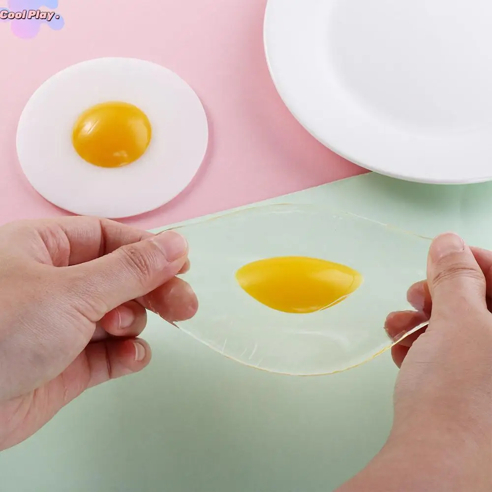 Children Funny Pretend Play Omelette Toy Kitchen Food Kids Toy Squeeze Eggs Sticky Eggs Cooking Fried Egg Fried Egg Squeeze