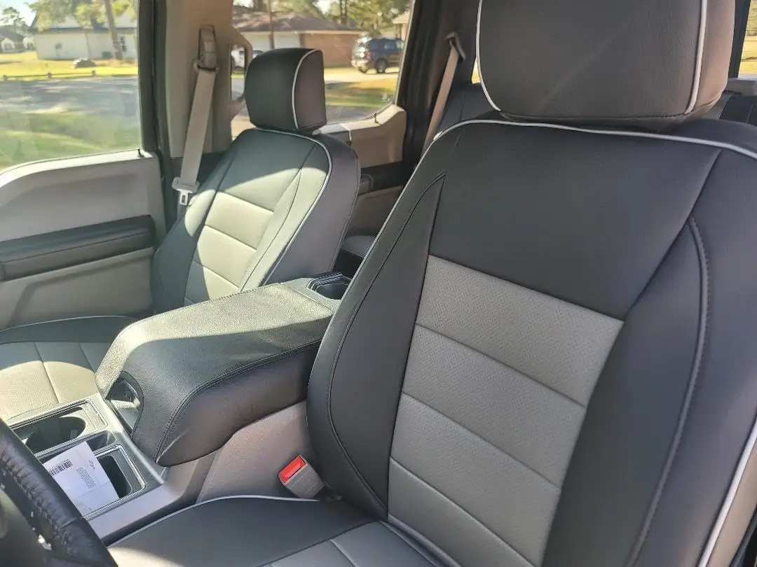 EKR Custom Fit Seat Covers for Ford F150 SuperCrew 2015-2026 XL/XLT F250/F350/F450 Crewcab 2017-2026 XL/XLT Full Set Leather Trucks Waterproof Seat Protectors