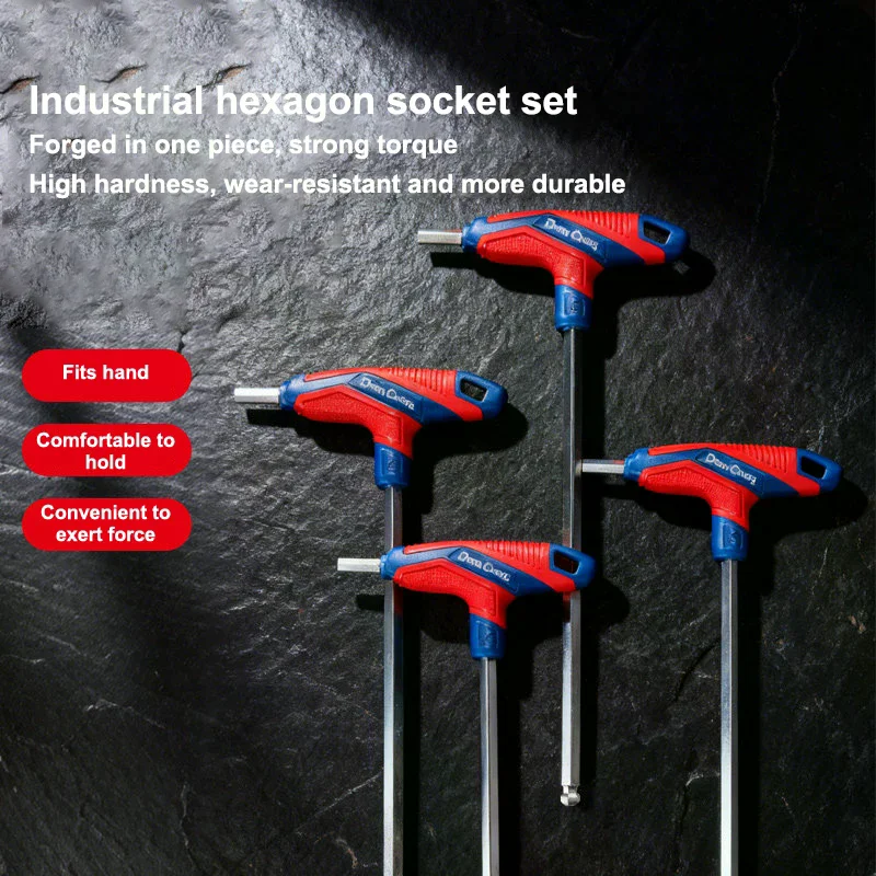 

T-Handle Hex Key Allen Wrench Falt Ball/Flat Head Metric 2/2.5/3/4/5/6/8/10mm Home Auto Bike Repair Hand Tool Screwdriver