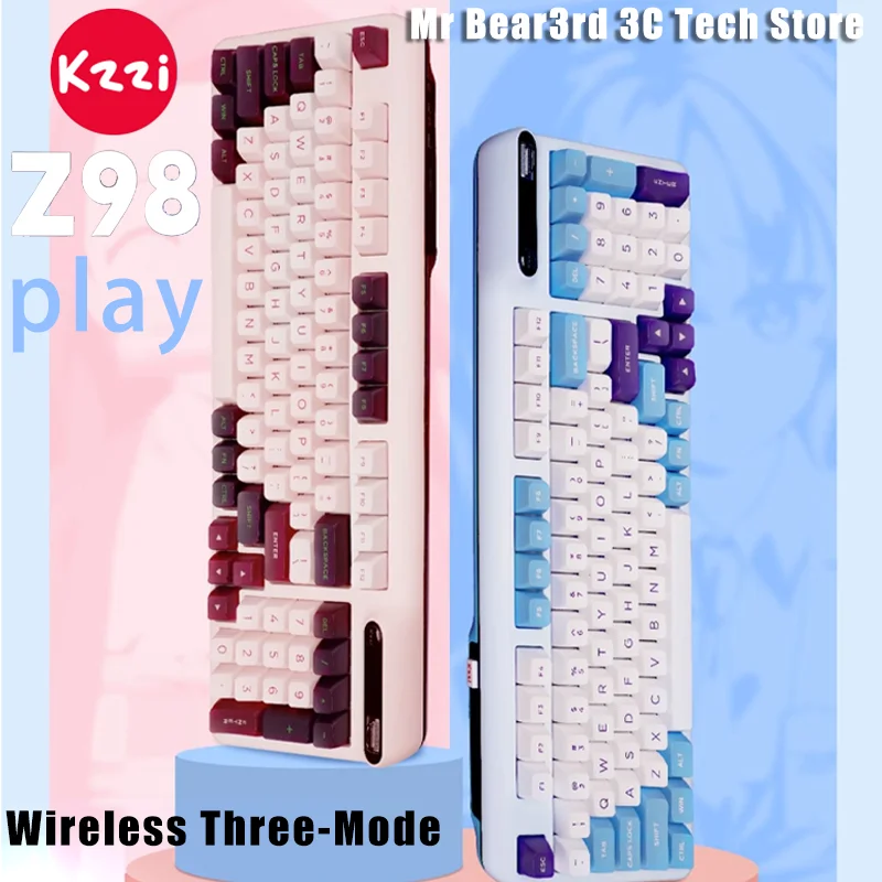 

Kzzi Z98 Play Wireless Three-Mode Mechanical Keyboard Bluetooth 2.4g Wired Game Office Gasket Structure Hot-Swappable