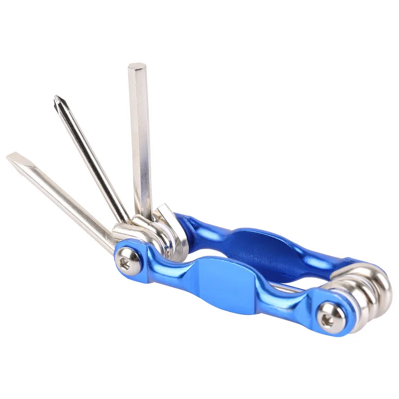 Bicycle Multi-Tool 6-In-1 Tool Combination Internal And External Hexagonal Screwdriver Wrench Riding Equipment