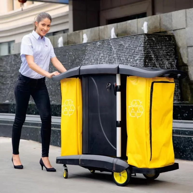 عربة تنظيف عربة الماشف متعددة الوظائف عربة المزار مع غطاء عربة تنظيف غرفة الفندق عربة خدمة المزار #6