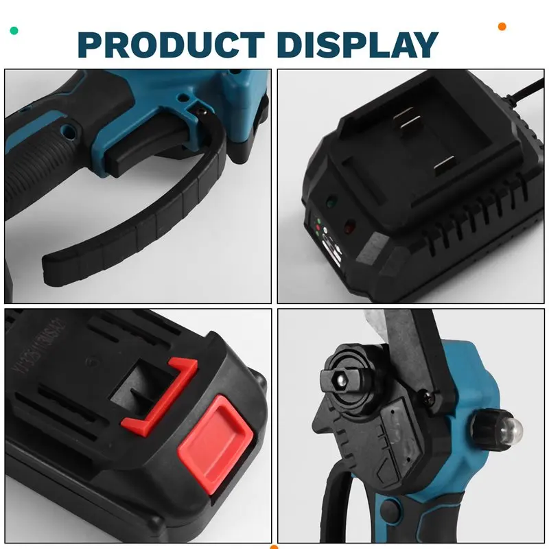 【ALLOWANCE】Cordless Chainsaw With 6+ 8 Inch Tree Pruner, 2 Batteries Included For Cutting Trees, Garden, Branches, And Bushes EU