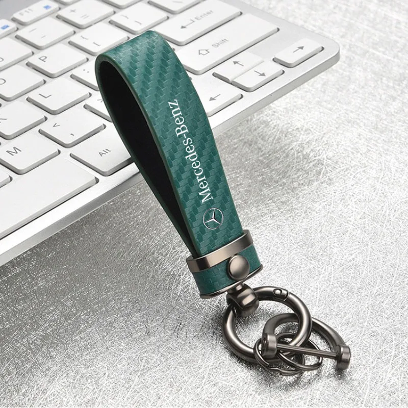 Car Keychain Metal Leather Keychain for Mercedes Benz AMG W210 W176 AMG CLS CLE CLA GLA GLB GLS GLE W222 Auto Accessories view 3