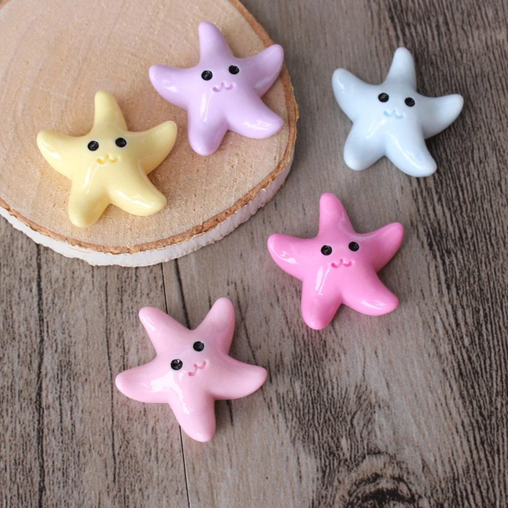 

50Pcs Artificial Aquarium Decorations Resin Sea Stars Colorfast Underwater Safe for Fish Ocean Landscape