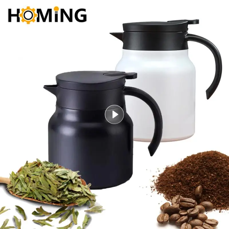 1PC 800/1000ml Thermos Pot Heat-preserving Large Capacity Portable Home Office Bar Stainless Steel Coffee Pot Stewing Teapot