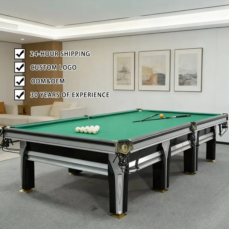 A Russian-style Billiard Table with a Fully Solid Wood Frame, 45mm Thick Slate Board, and Pyramid-shaped Design