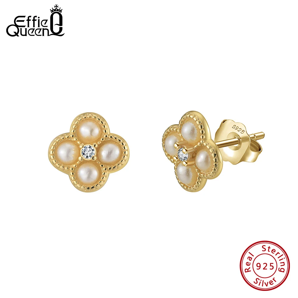 

Effie Queen 2,5-3 мм 8 шт. серьги-гвоздики с натуральным пресноводным овальным жемчугом, стерлинговое серебро 925 пробы, аксессуар для ушей в цветочном стиле, подарок GPE111