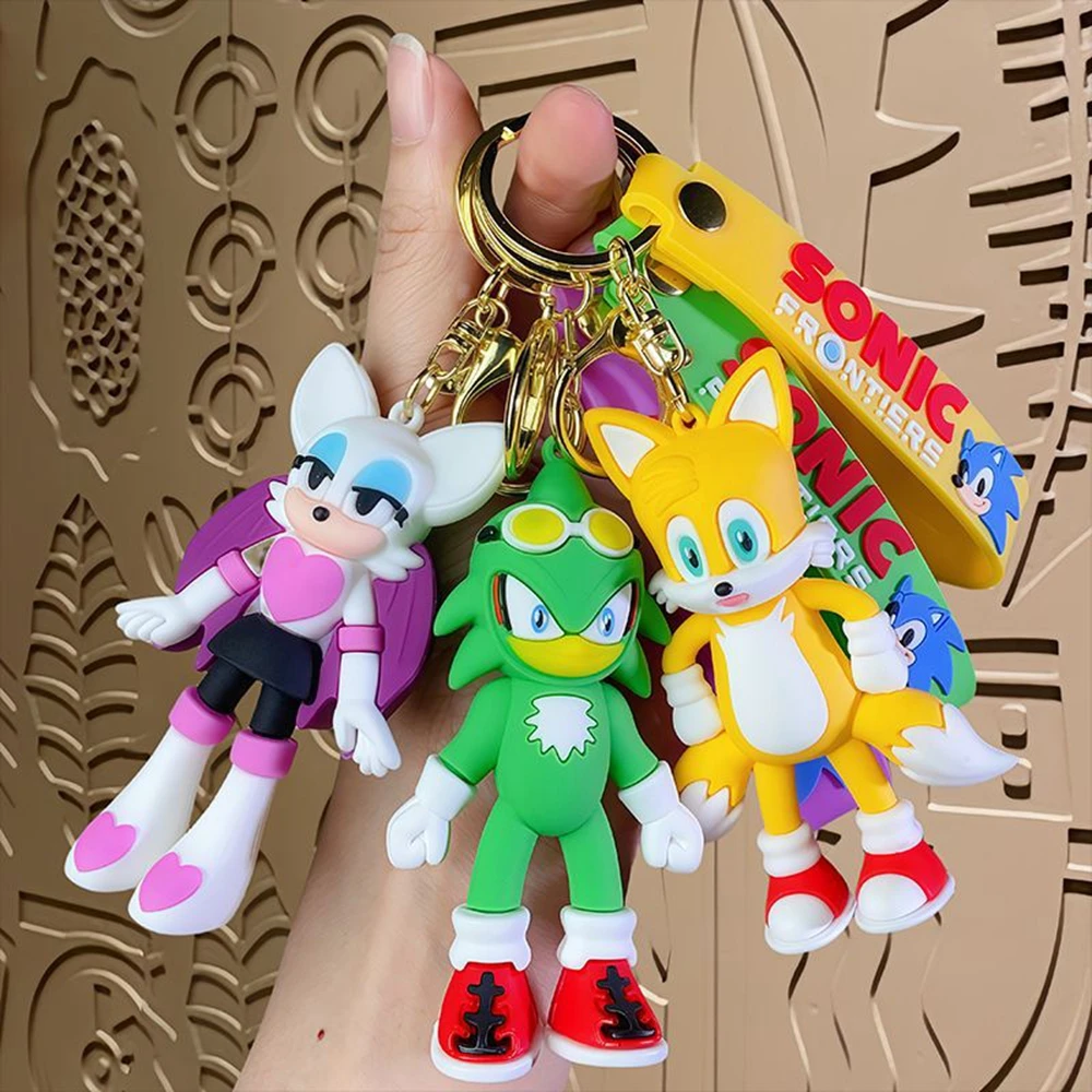 1 Peça de Figura de Ação Anime Sonic The Hedgehog, Chaveiro Fofo de Amy Rose Rouge, Modelo de PVC para Coleção, Brinquedo para Crianças