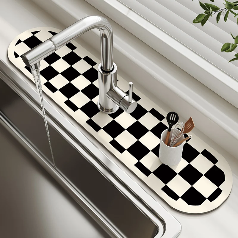 Classic Diotomite Sink Faucet Kitchen Table Mat Toilet Drain Pad Absorbent Non-slip Anti-mildew Mat Countertop Dining