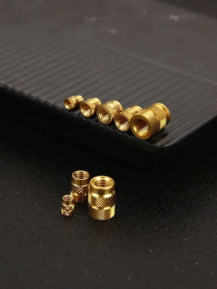 10PCS/100PCS M2 Brass Hot Melt Insert Nuts Heating Molding  Thread Inserts Nut SL-type Double Twill Knurled Injection Brass Nut