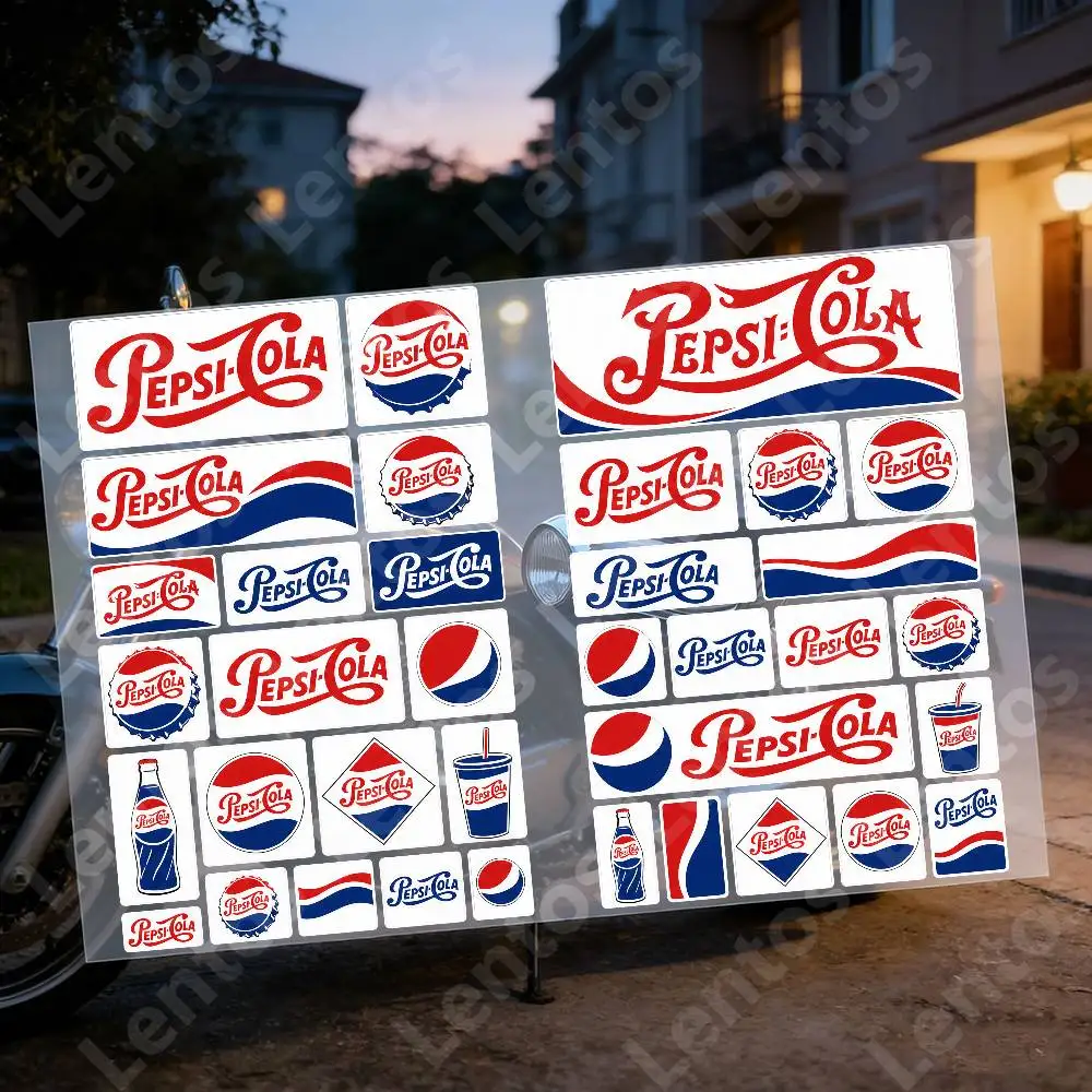 P-pep-si C-o-la Waterproof Reflective Motorbike Stickers Easy Peel Removable Decals For Motorcycle Car