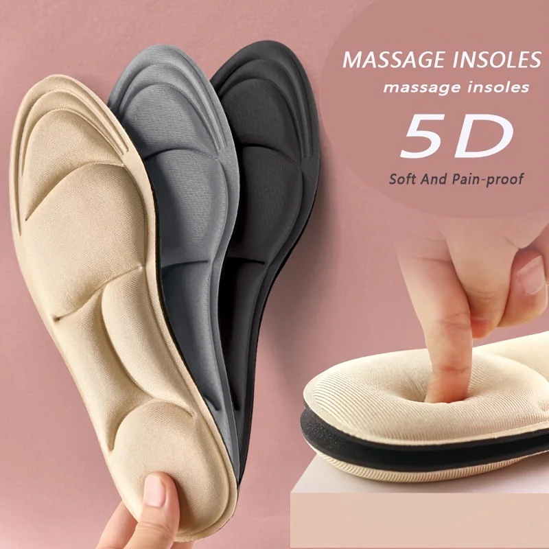 5D Sport Einlegesohlen für Schuhe Frauen Männer Memory Foam Deodorant Atmungsaktive Kissen Laufende Einlegesohlen für Fußpflege Orthopädische Einlegesohle