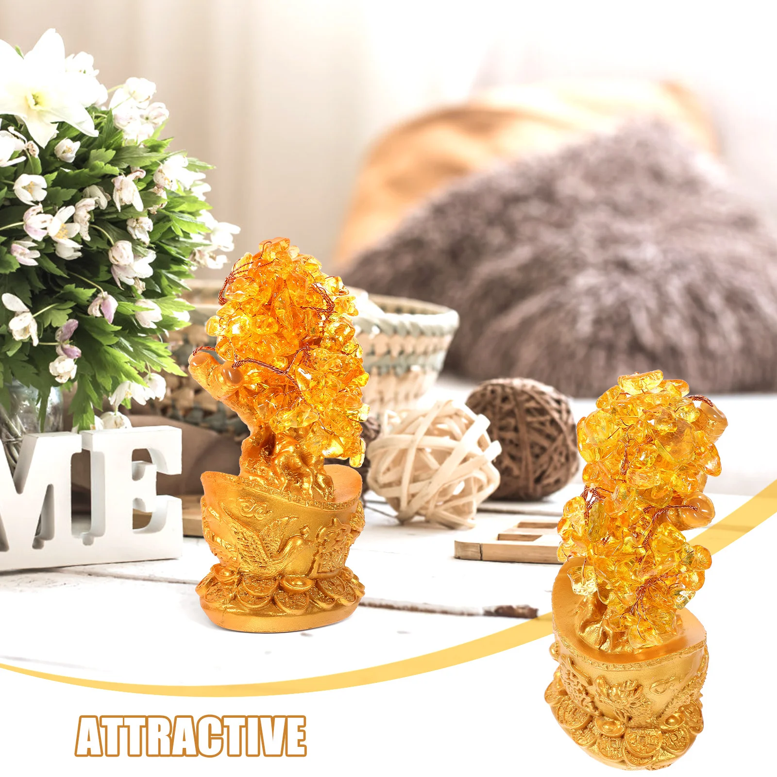

Yellow Citrine Crystal Fortune Tree Bonsai Desktop Ornament Decorative Money Tree Statue Tabletop Decor Chinese Decoration