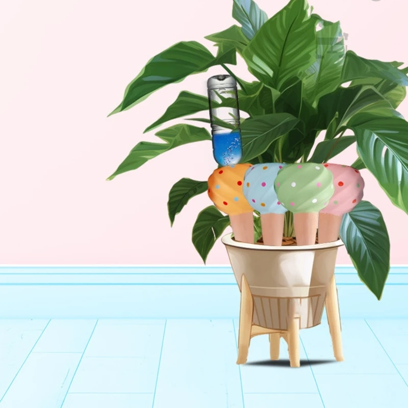 

4Pcs/set Terracotta Watering Spikes Automatic Plant Water Devices Continuous Slow Release Plant Watering Globes