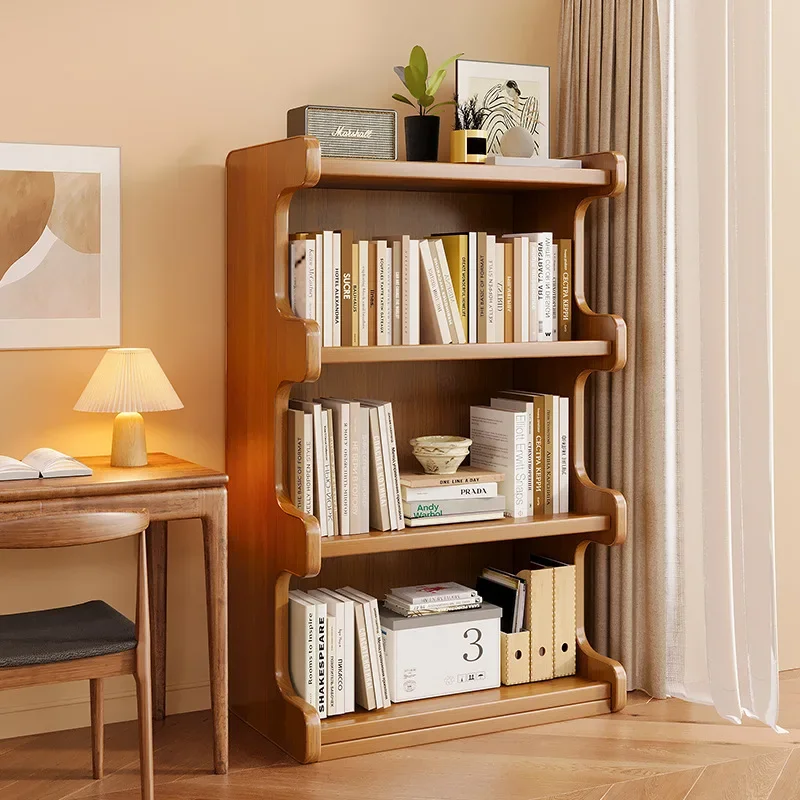Bookshelf Shelf Floor-to-ceiling bookcase Simple living room locker Integrated wall Multi-layer home storage display cabinet