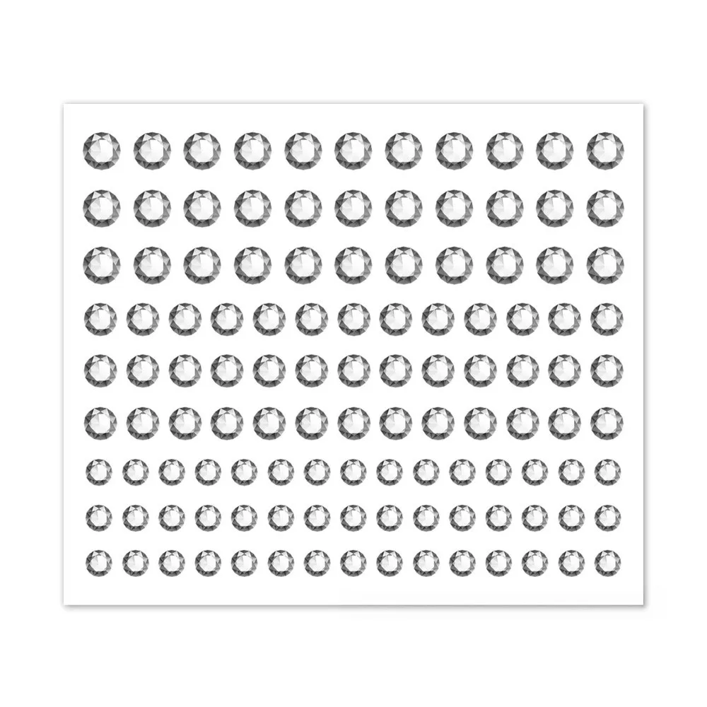 10 Sheets with Adhesive Backing 3/4/5mm Round Bedazzling Sticker Makeup DIY Face Eye Jewels Sticker Waterproof Sparkling