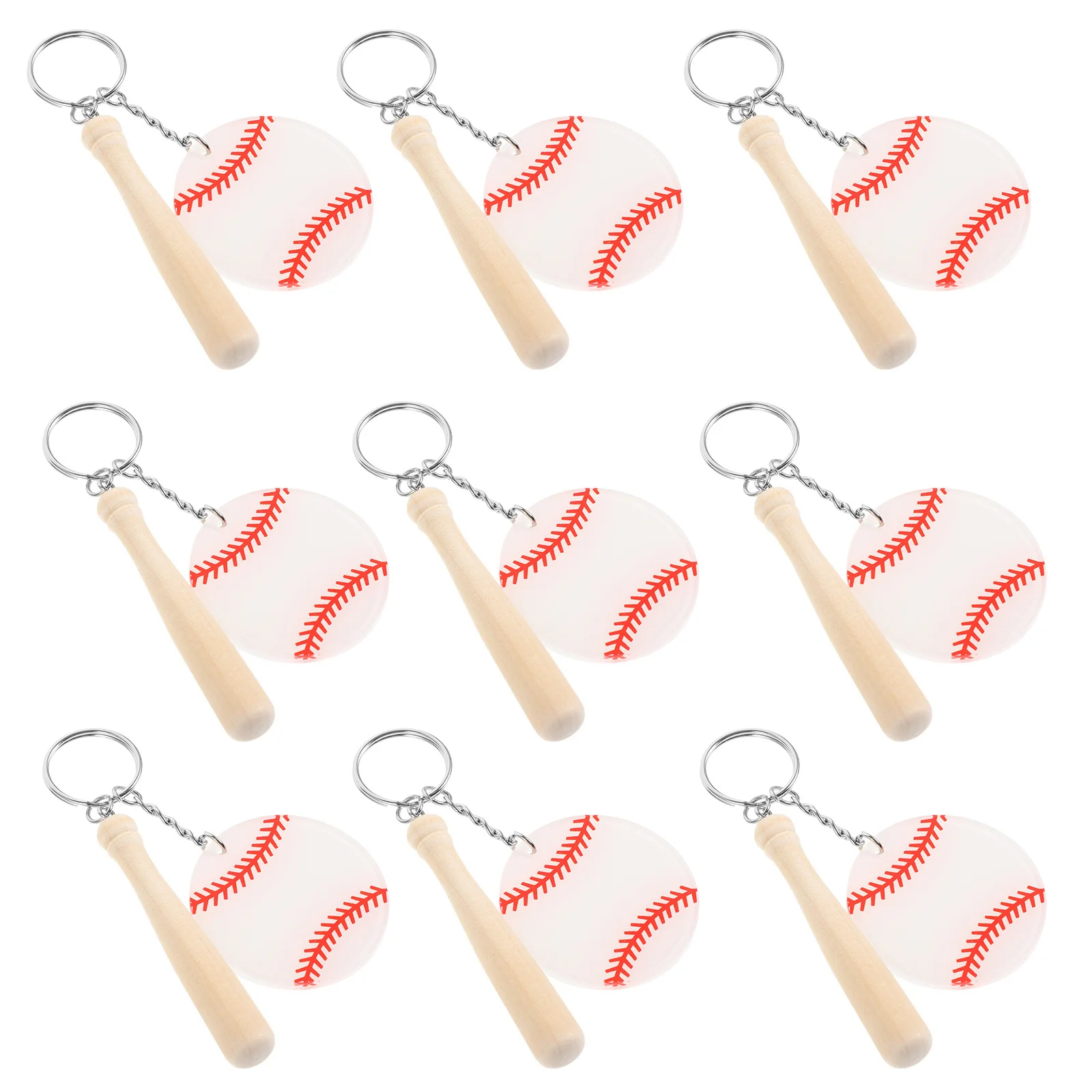 

10Pcs Softball Keychain Fine Craftsmanship Baseball Keychains for Women Backpack Key Chain Decor Sports Accessories Mood Booster