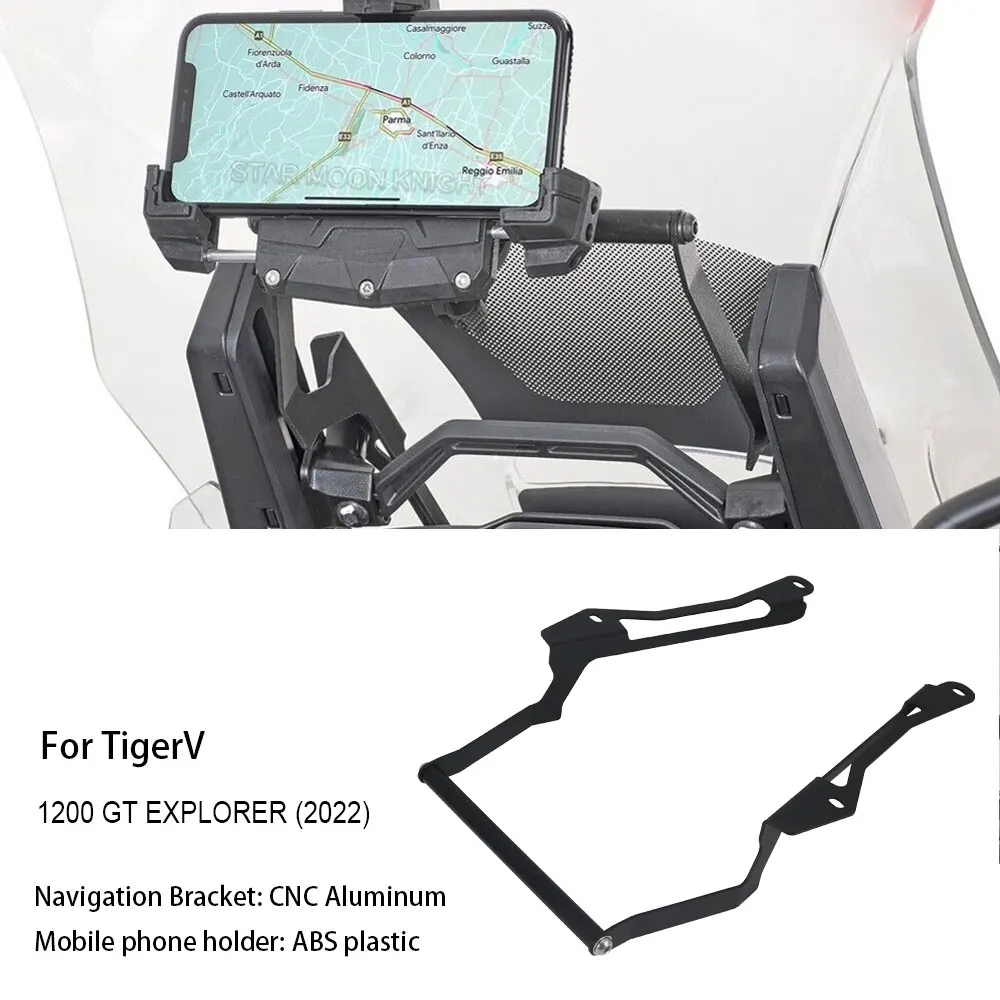 

For Tiger1200 Tiger 1200 GT EXPLORER 2022 GPS Navigation Bracket Motorcycle Smartphone Stand Mobile Phone USB Charge Holder