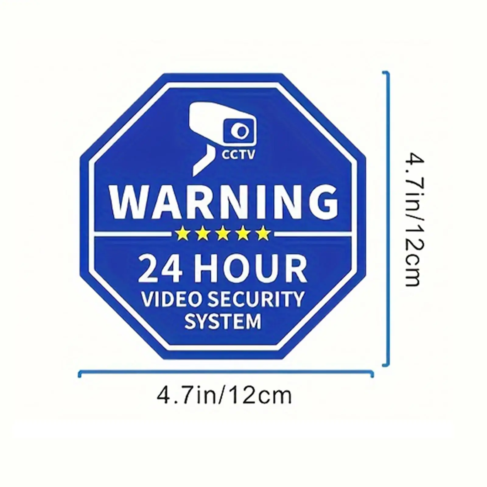 Blue Surveillance Stickers, 6 Pieces/Pack, 4.7In/12Cm, Blue 