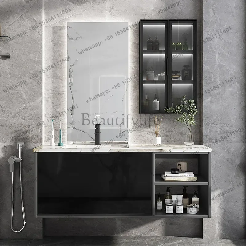 

Bathroom cabinet, glass door, washstand, bathroom, modern simple wash basin cabinet combination