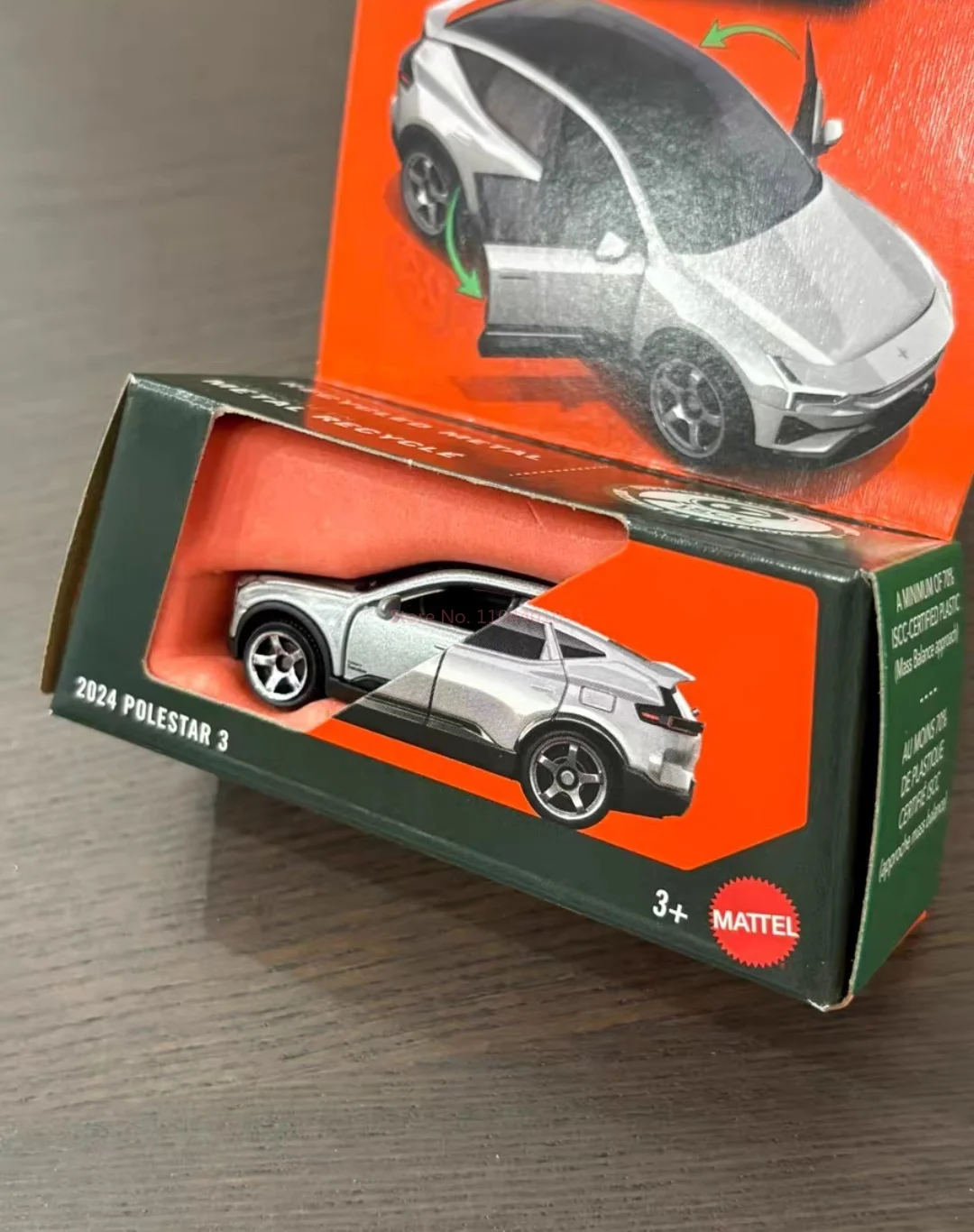 Caja de cerillas genuina 25F FWD28 1/64 piezas móviles de Metal fundido a presión 2024 POLESTAR 3 modelo de vehículo juguetes colección para niños regalos de cumpleaños