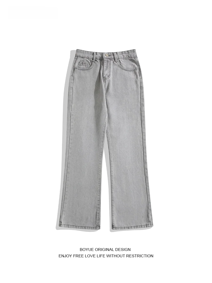 

Мужские джинсы Boyue Casual Waed Bell Bot, зауженные, с широкими штанинами, молодежные, модные, джинсовые, со средней посадкой, на молнии