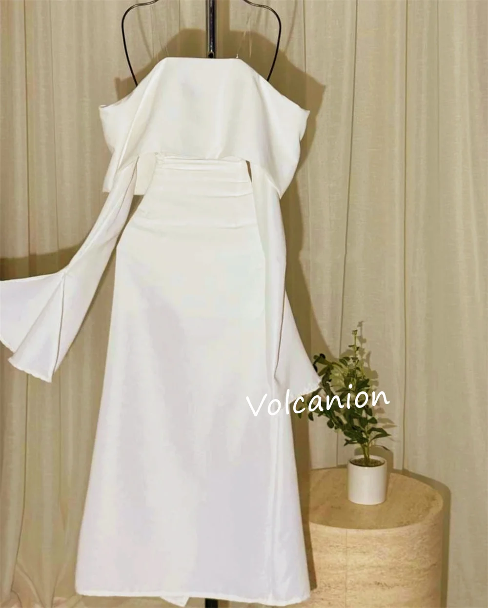 Customized Pleat A-line Off-the-shoulder Midi Dresses Bespoke Occasion Evening Party Elegant Simple Modern Style