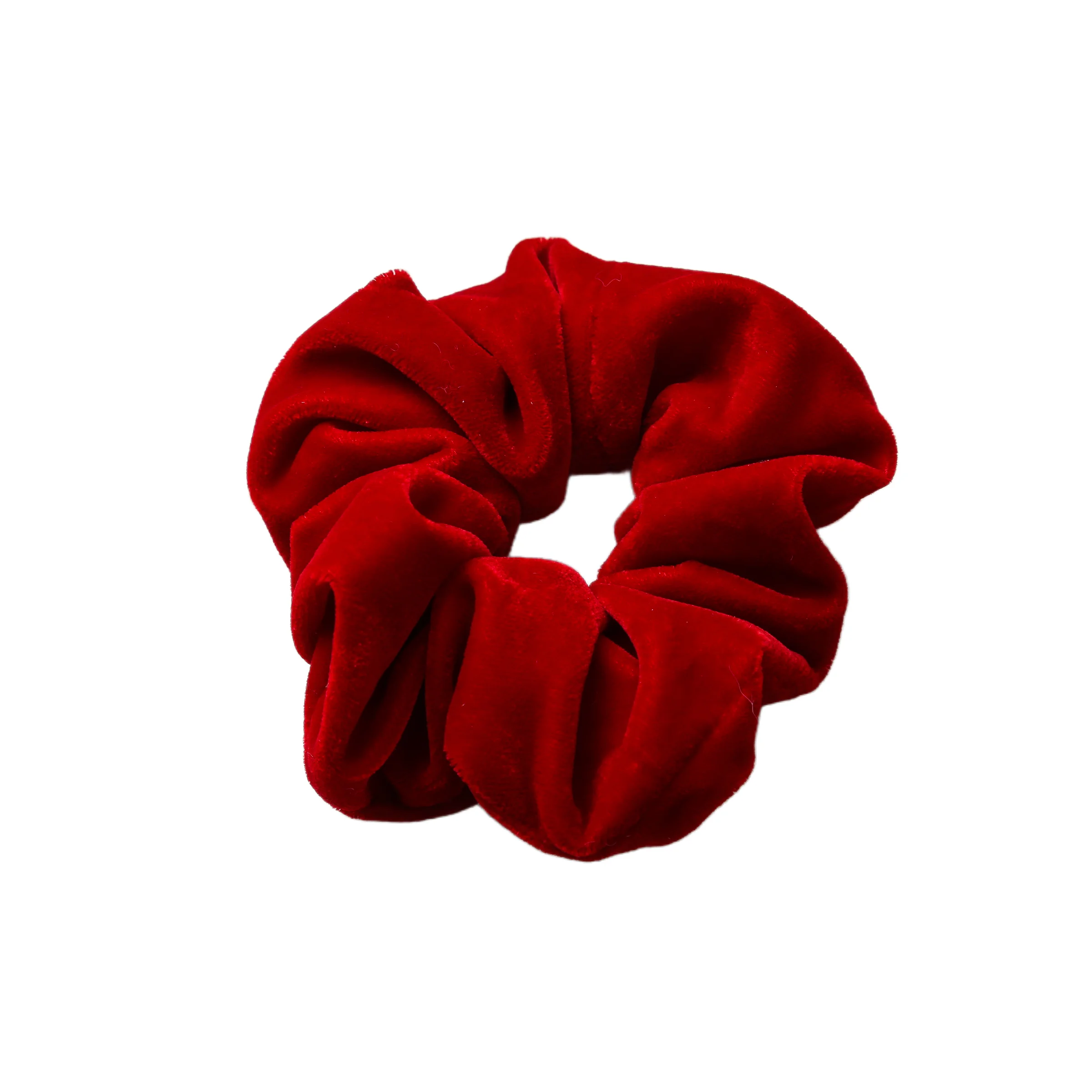 High Quality Soft Red Velet Hair Scrunchies for Girls Elastic Hairties Hair Accessories