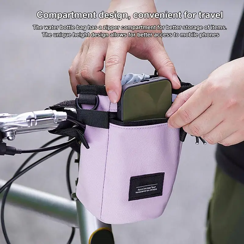 Handlebar Drink Bag Waterproof Insulated Cup Holder Bag Portable Beverage Container Ergonomic Cup Storage Bag For Camping Travel