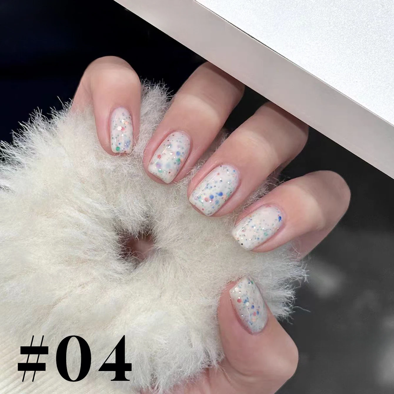 MEC 1-8個入り チーズアイスクリーム スパンコール ジェルネイルポリッシュ 2025秋冬 ドーパミン ジェントルフレッシュ フェアリークリーム スパンコール ネイルアート用品