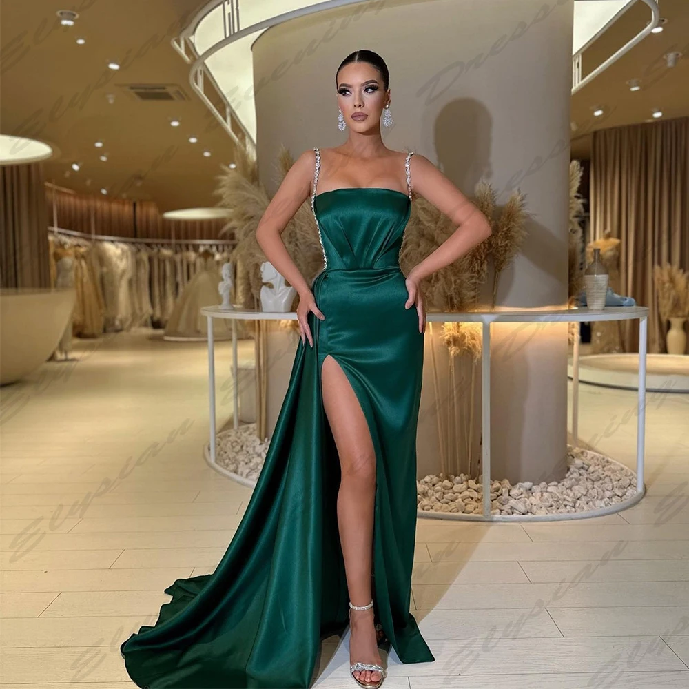 

Sexy Backless Evening Dresses Fascinating Modern Off The Shoulder Sleeveless High Slit Simple Mopping Prom Gowns For Women 2024