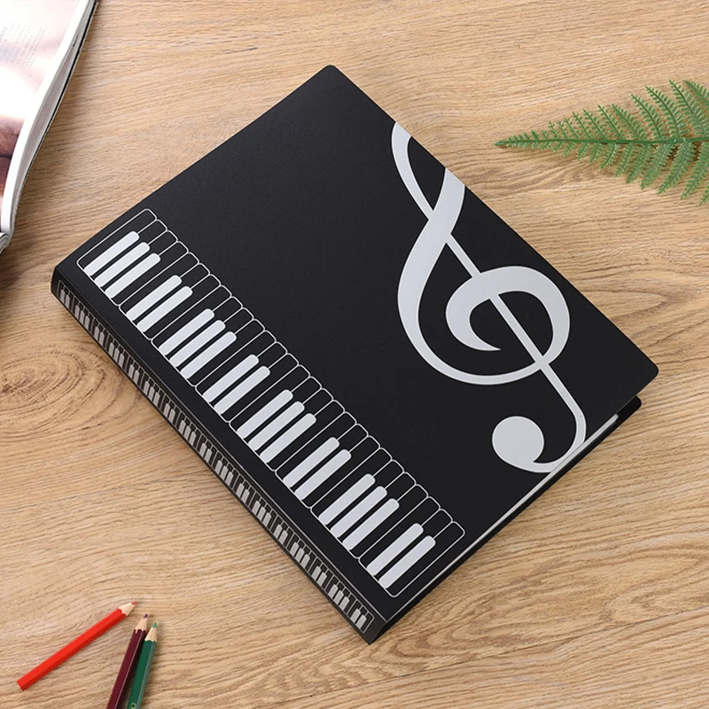 

40/80Pockets Music Score Folder Piano Music Clip Paper Sheets Practice Guitar Piano A4 Size Sheet Document Storage Organizer