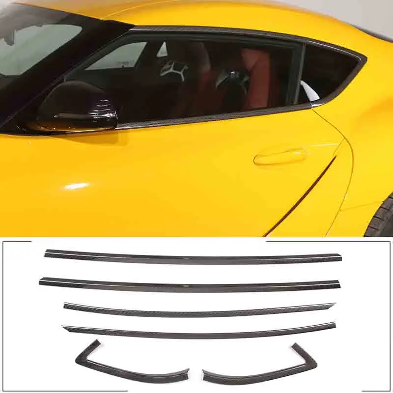 

For Toyota GR Supra MK5 A90 A91 2019-2022 Car Styling Stainless Carbon Fiber Car Window Decoration Trim Car Exterior Accessories