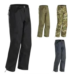 Waterproof Hardshell Tactical Pants Men Full Zip Multicam Camouflage Combat Trousers Outdoor Thin Mountain Climbing Hiking Pants